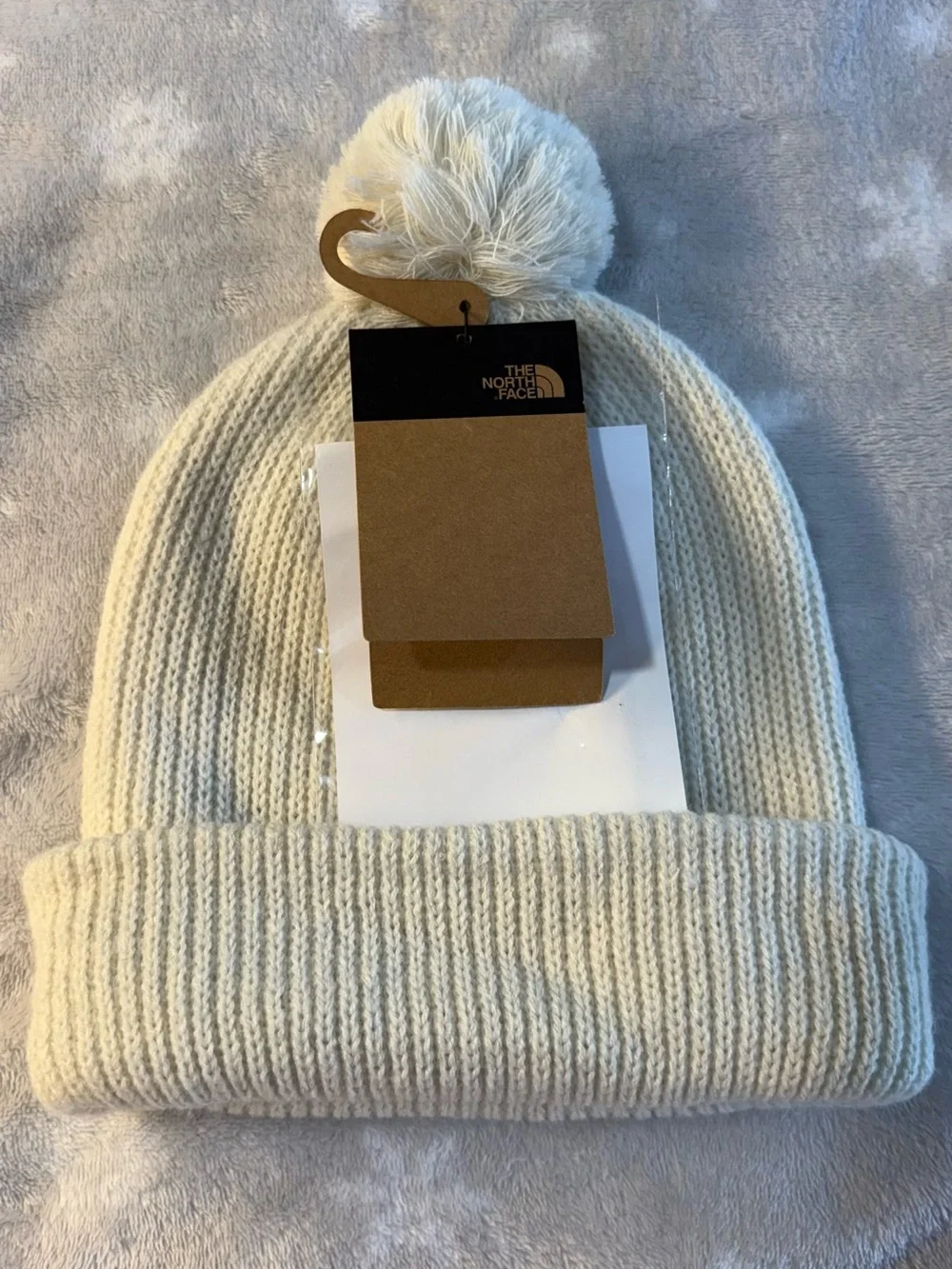 The North Face Pom Beanie NF0A7RGI Vintage White OSFA NWT